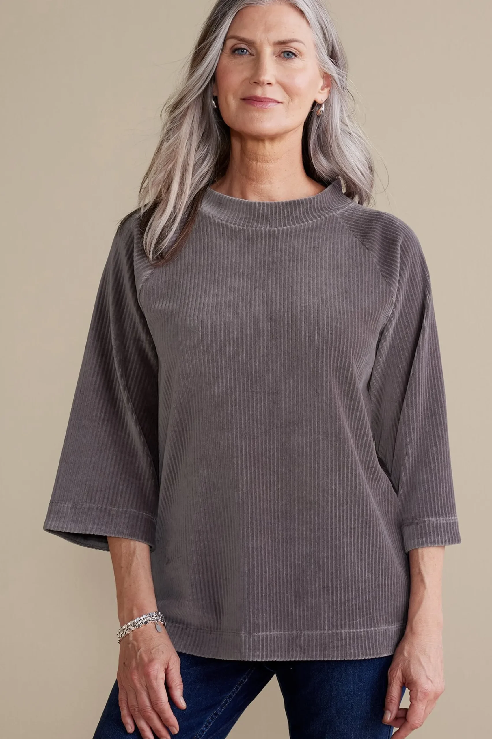 Soft Surroundings Samina Corduroy Pullover> Everyday Styles|three quarter length