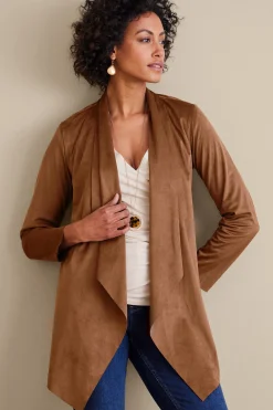 Soft Surroundings Shape Drape Faux Suede Jacket> Jackets & Coats