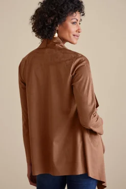 Soft Surroundings Shape Drape Faux Suede Jacket><noscript><img width=