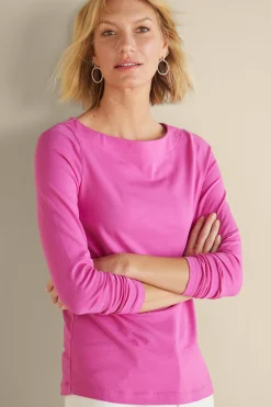 Soft Surroundings Soft Essential™ SUPIMA® Long Sleeve Tee><noscript><img width=