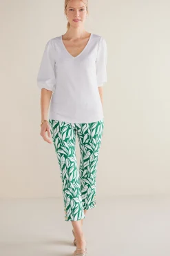 Soft Surroundings Tabitha Puff Sleeve Top> elbow length|pullovers