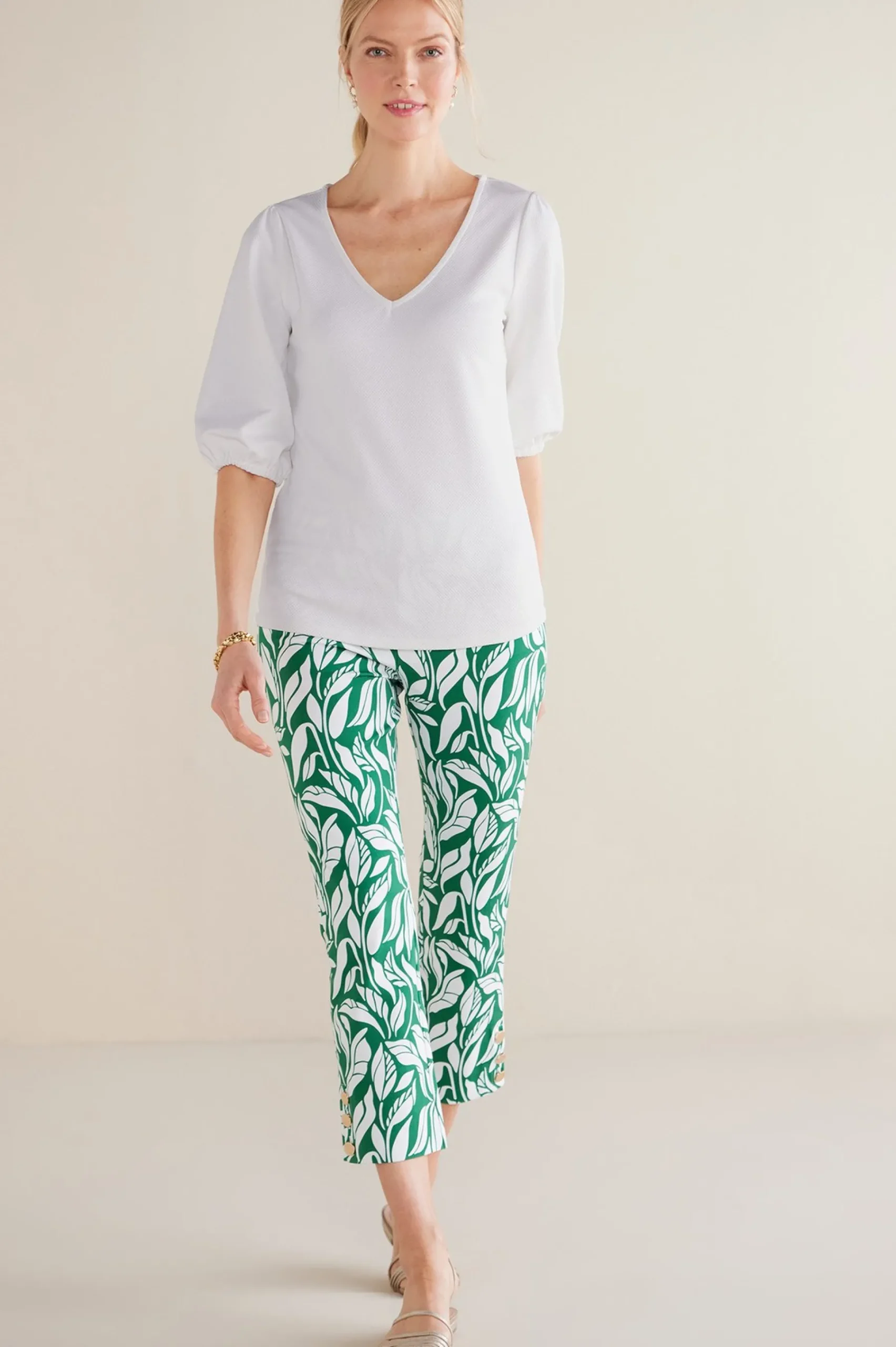 Soft Surroundings Tabitha Puff Sleeve Top> elbow length|pullovers