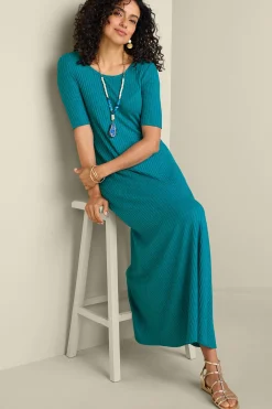 Soft Surroundings Textured Short Sleeve Santiago Dress><noscript><img width=