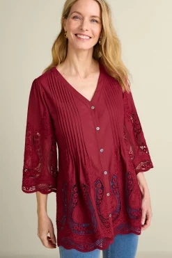 Soft Surroundings Trella Eyelet Top> Feminine Flourish|Vacation Shop