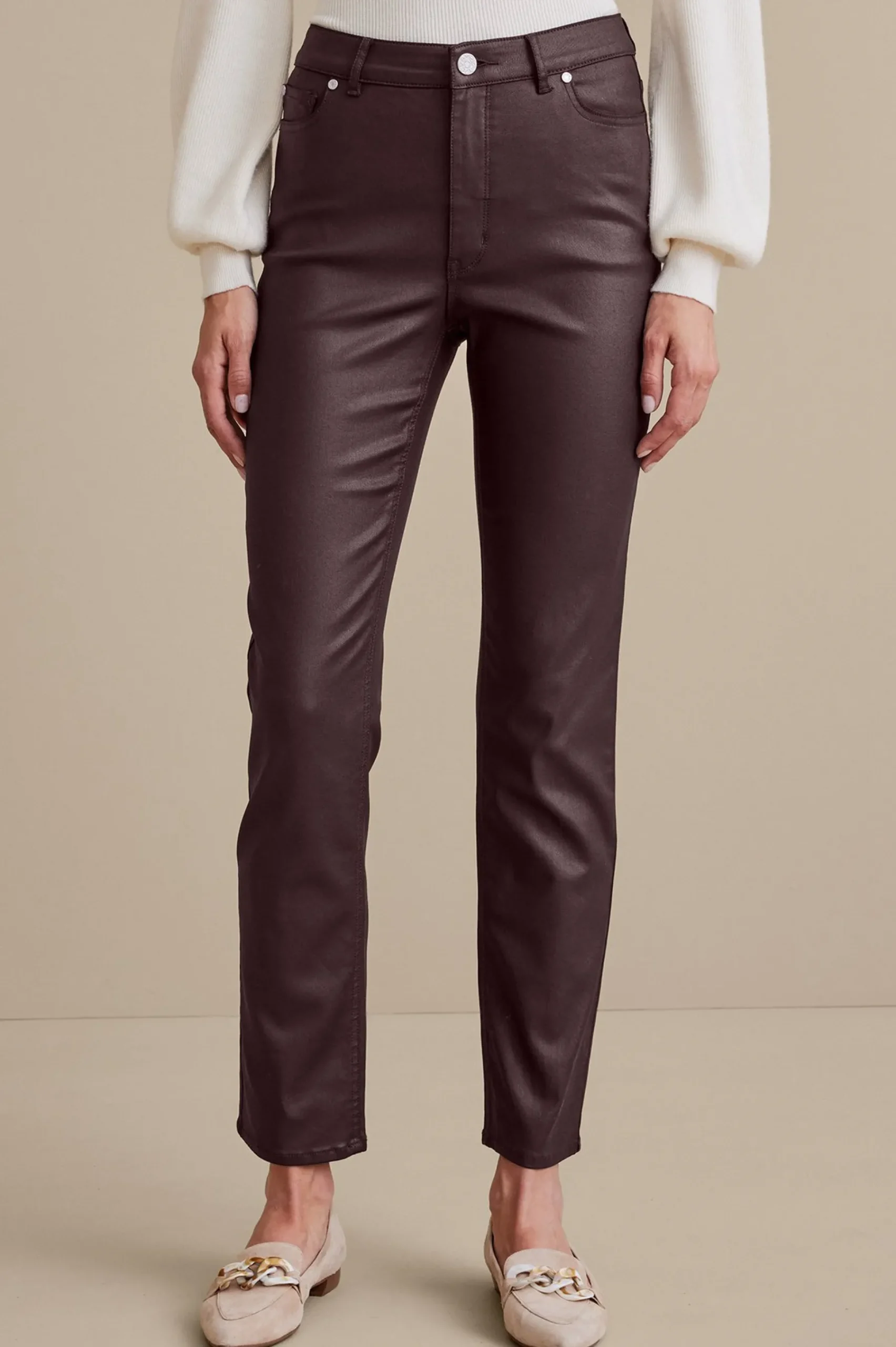 Soft Surroundings Ultimate Denim Coated Straight Leg Jeans> Everyday Styles|leggings