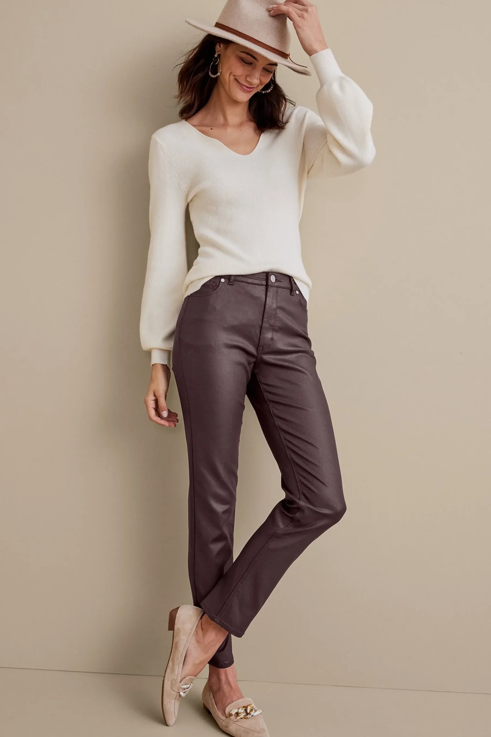 Soft Surroundings Ultimate Denim Coated Straight Leg Jeans> Everyday Styles|leggings