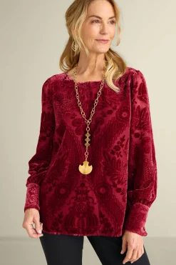 Soft Surroundings Vanetta Velvet Top> EVelvet Styles|long sleeve
