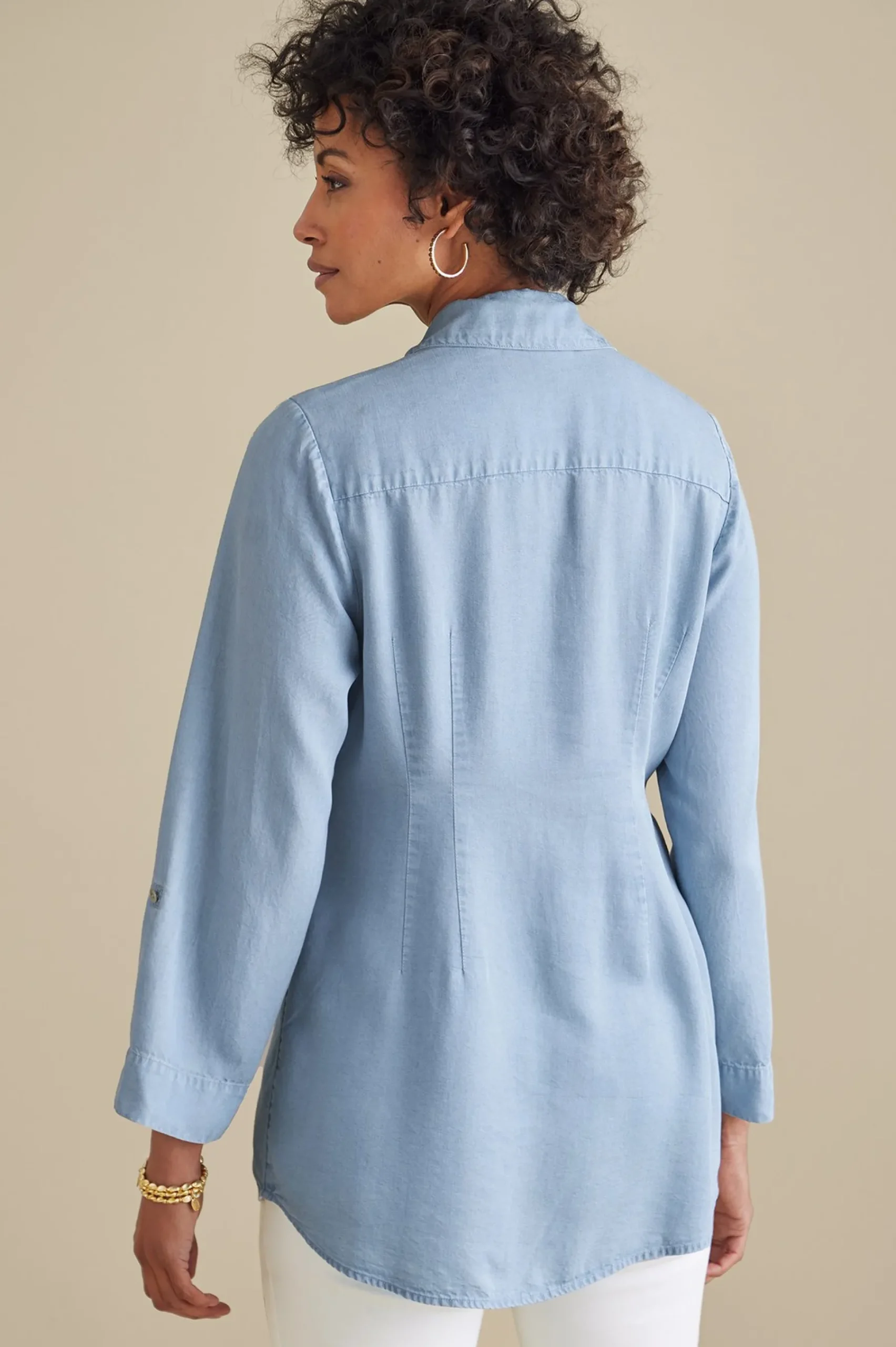 Soft Surroundings Washed TENCEL Tunic> Into The Blues|Vacation Shop