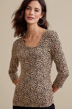 Soft Surroundings Women Anesha Top> three quarter length|pullovers