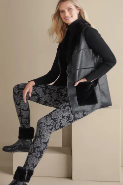 Soft Surroundings Zeva Faux Leather Shearling Vest><noscript><img width=