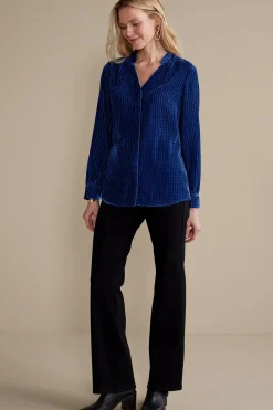 Soft Surroundings Zia Velvet Shirt> Into The Blues|Everyday Styles
