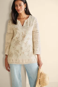 Soft Surroundings Zina Crochet Sweater><noscript><img width=
